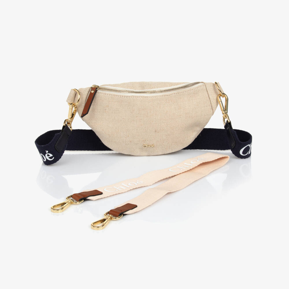Chloé-Beige Canvas Crossbody for Girls | Childrensalon Outlet