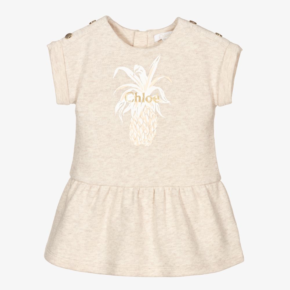 Chloé - Beige Pineapple Baby Dress | Childrensalon
