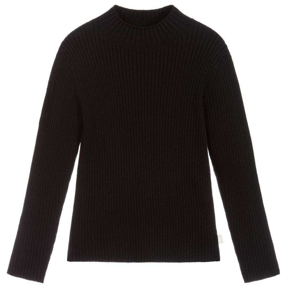 Chloé - Black Knitted Cotton Sweater | Childrensalon