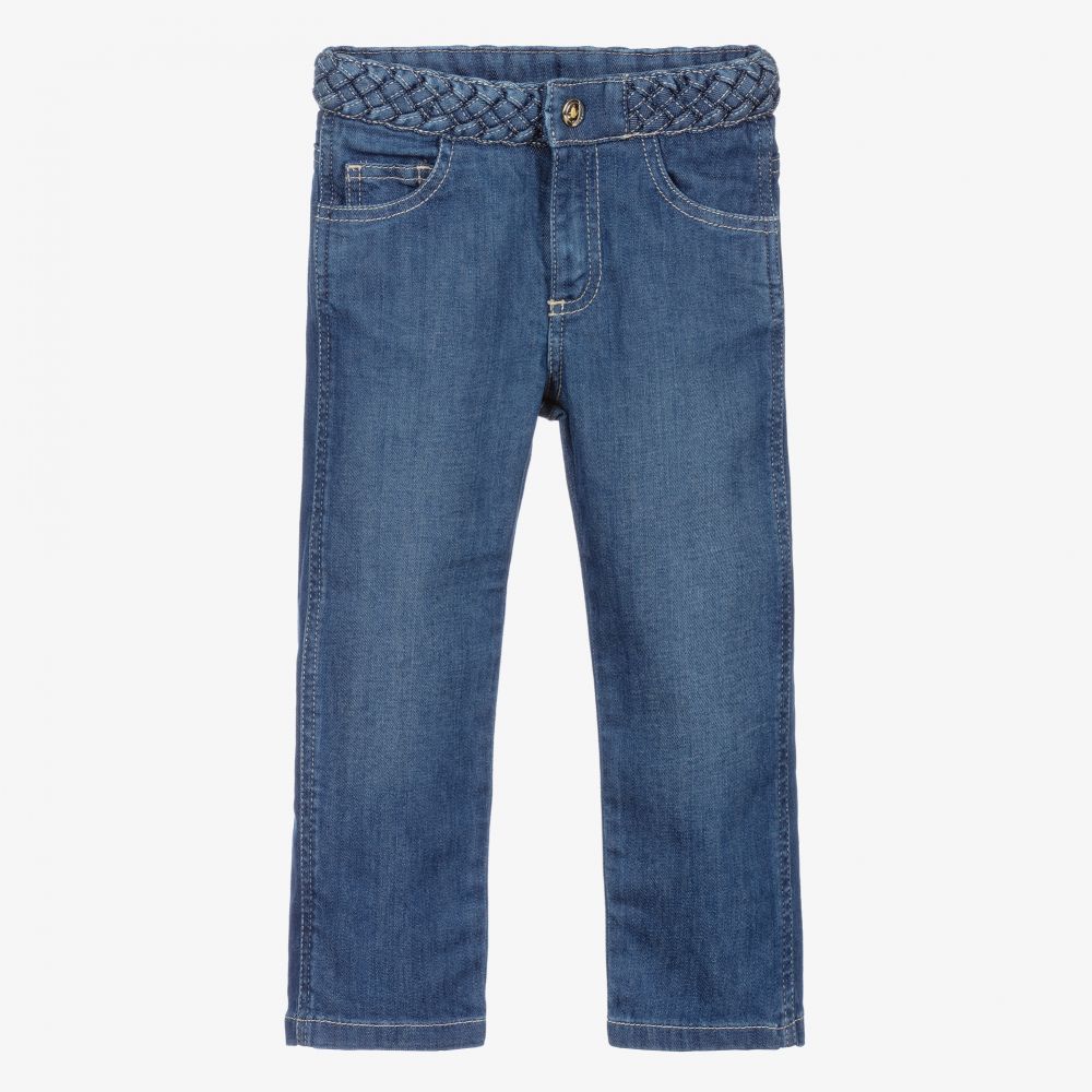 Chloé - Blue Braided Denim Jeans | Childrensalon