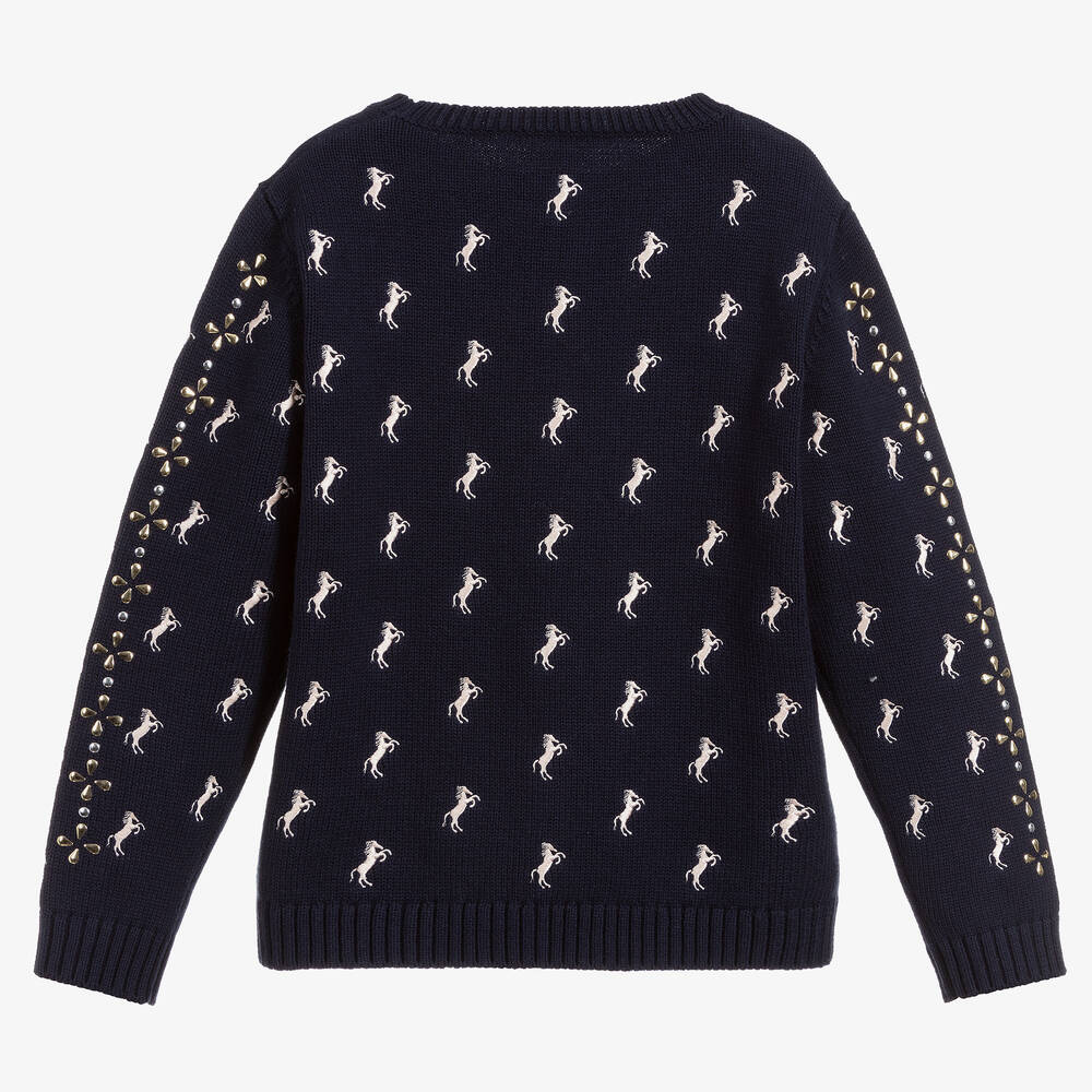 Chloé-Blue Cotton & Wool Sweater | Childrensalon Outlet