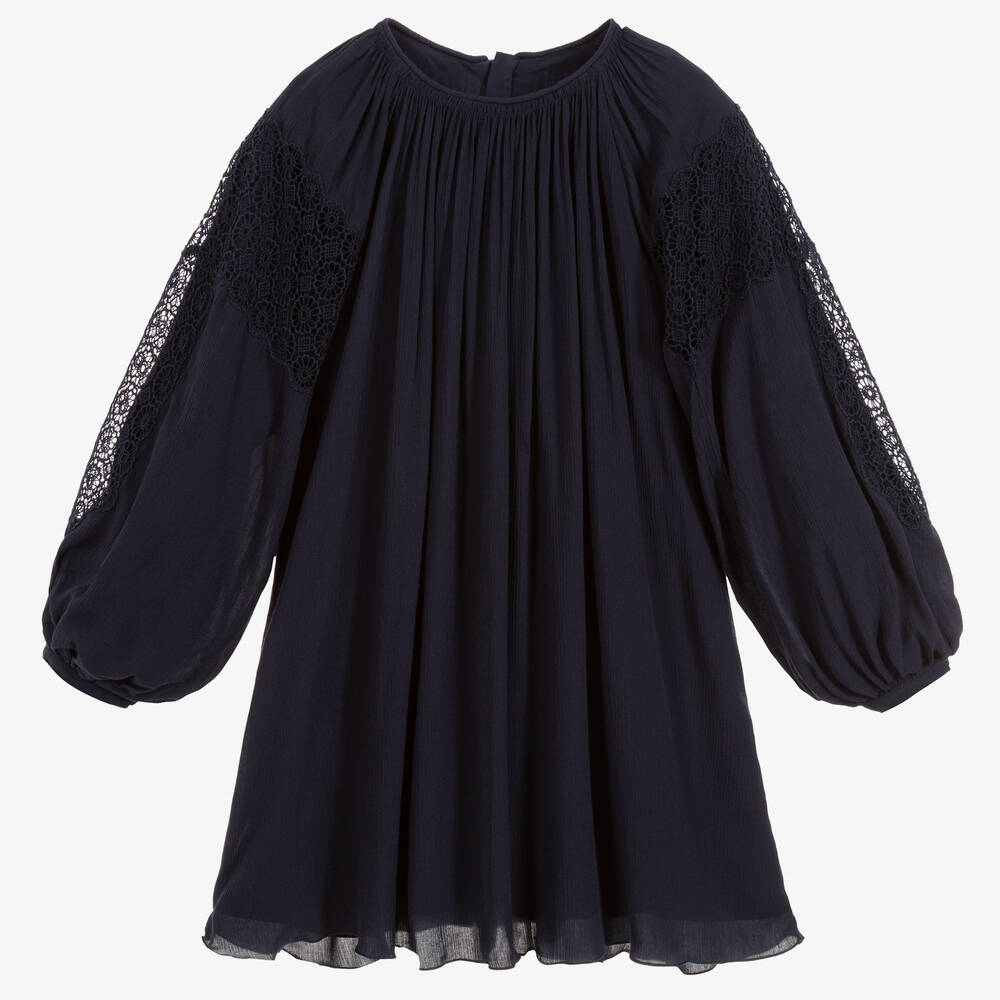 Chloé-Blue Couture Crêpe Dress | Childrensalon Outlet