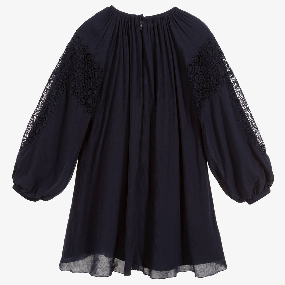 Chloé-Blue Couture Crêpe Dress | Childrensalon Outlet