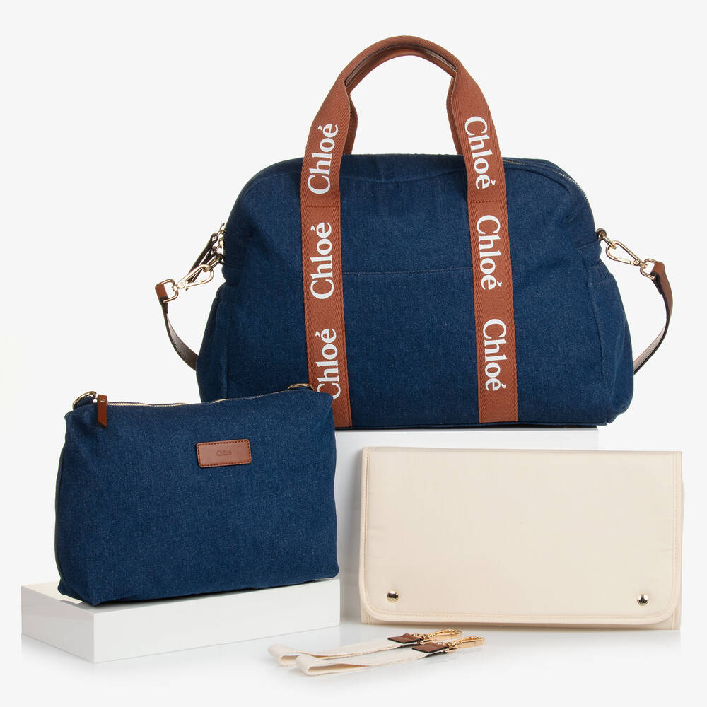 Chloé-Blue Denim Changing Bag (48cm) | Childrensalon Outlet