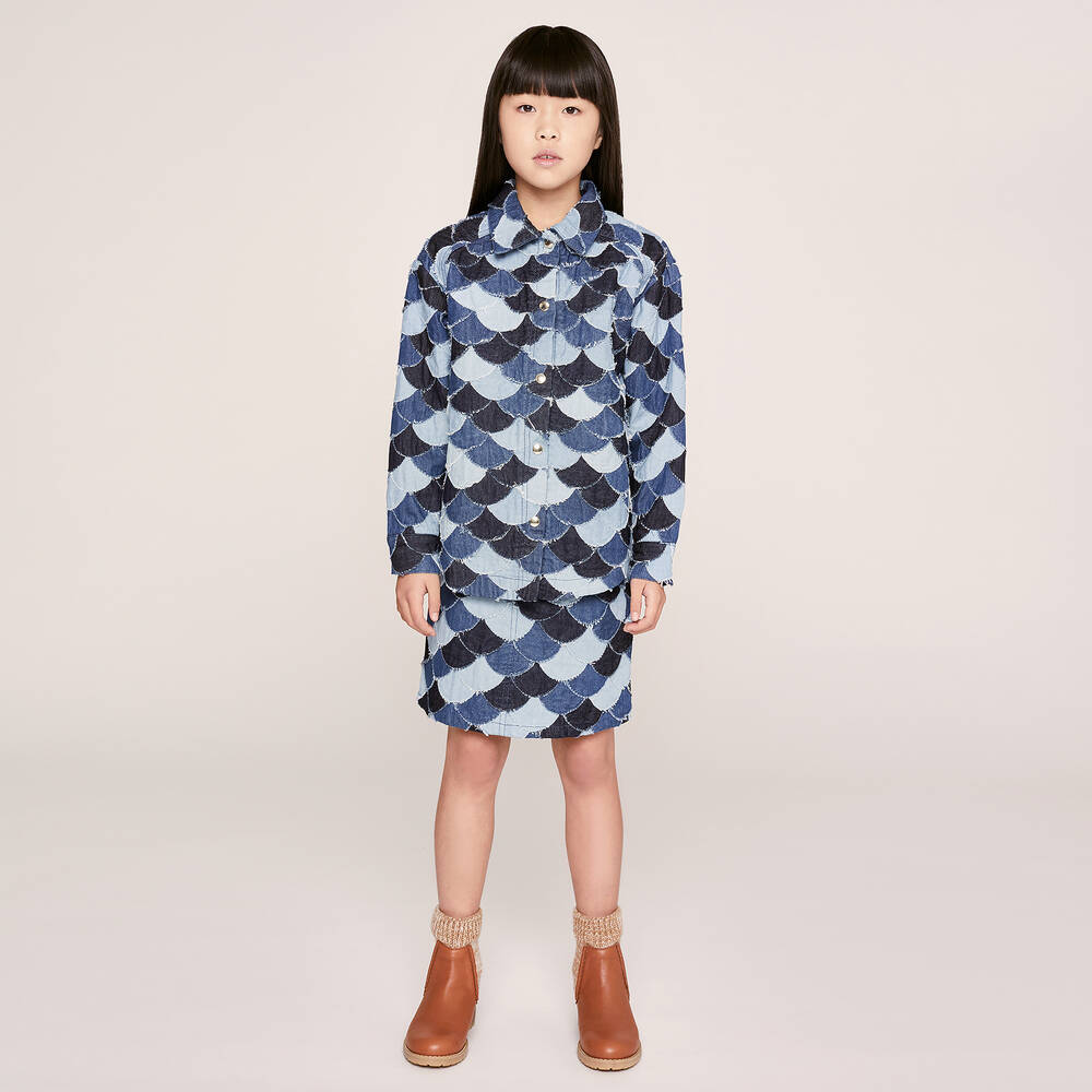 Chloé-Blue Denim Patchwork Skirt | Childrensalon Outlet