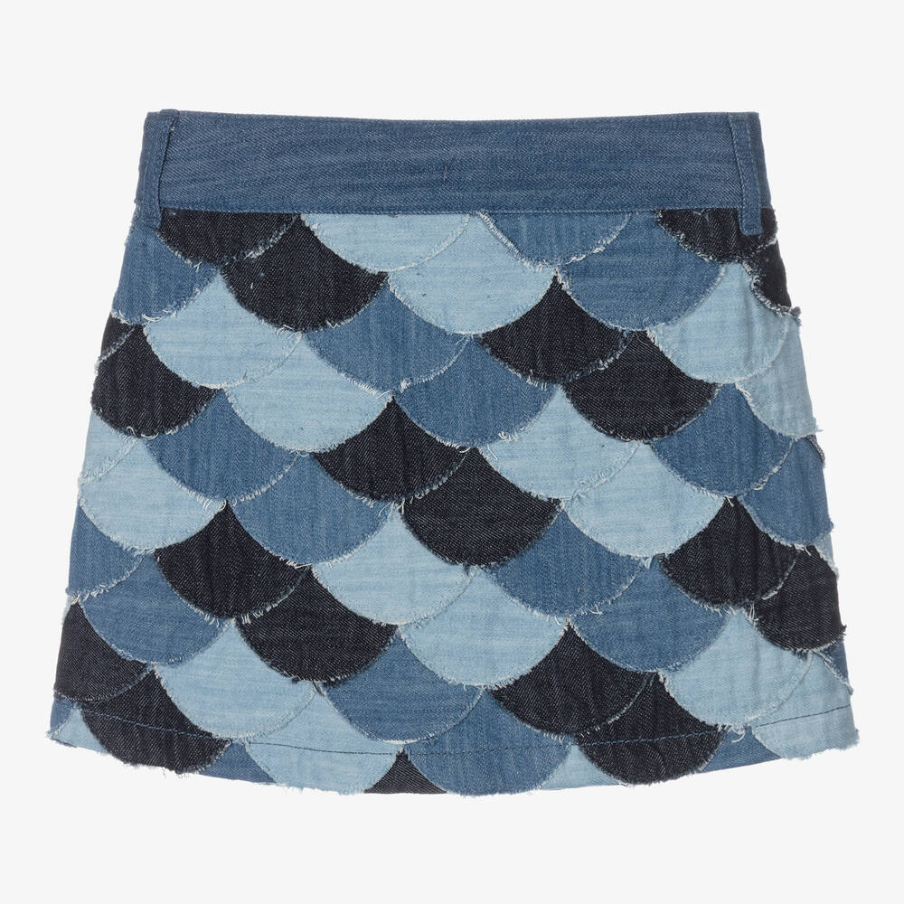 Chloé-Blue Denim Patchwork Skirt | Childrensalon Outlet