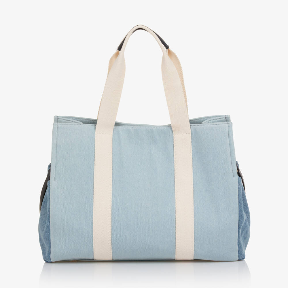 Chloé-Blue Denim Tote Baby Changing Bag (41cm) | Childrensalon Outlet