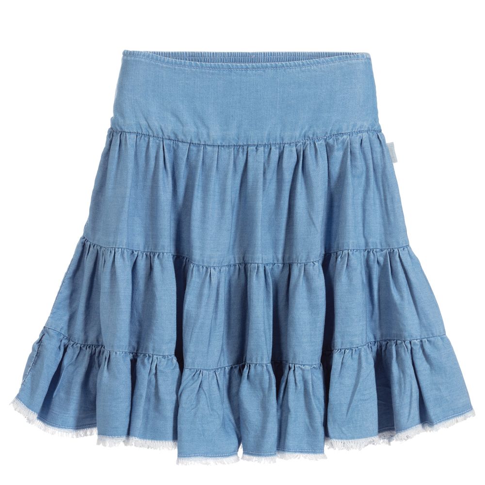 Chloé - Blue Lyocell Chambray Skirt | Childrensalon