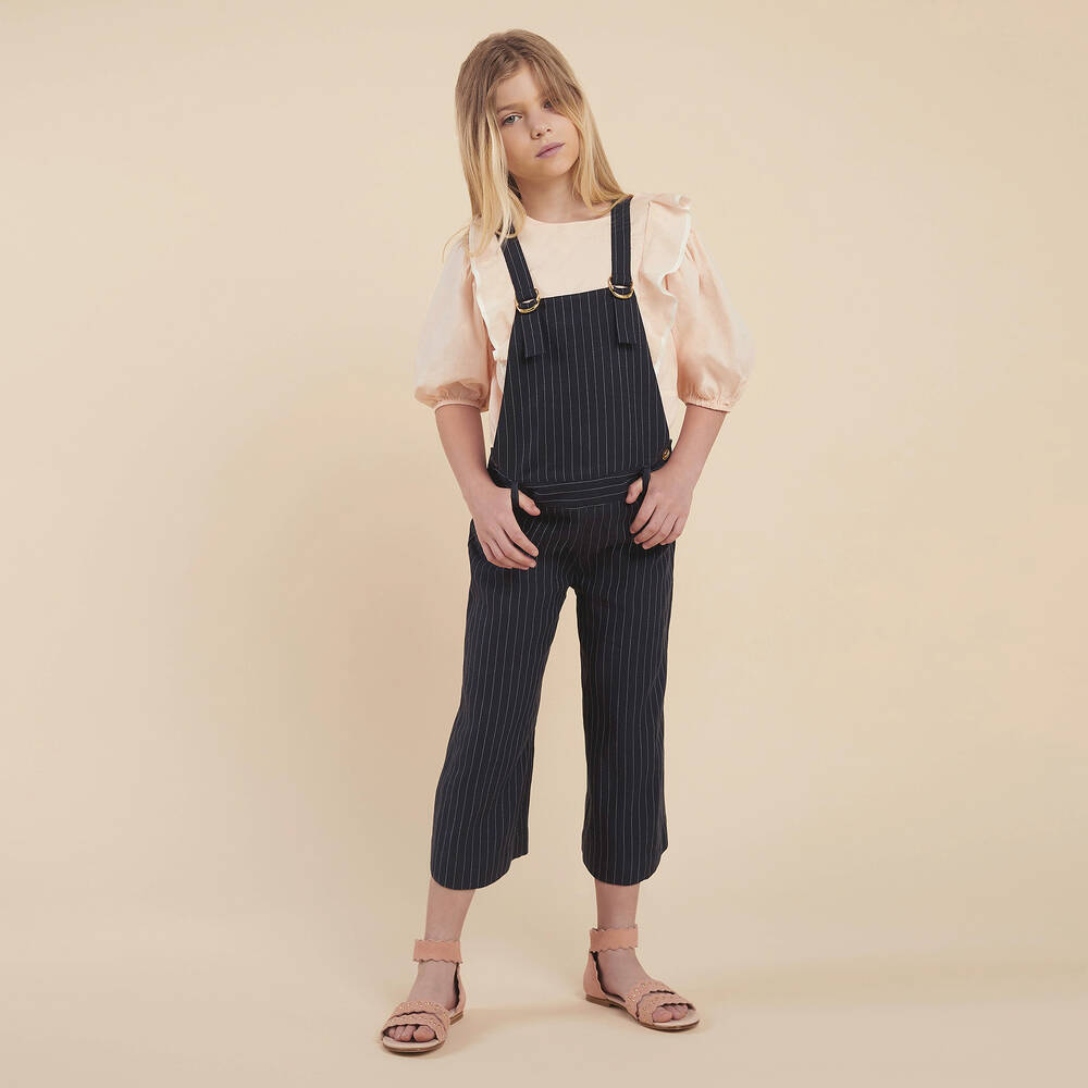 Striped linen dungarees 2025