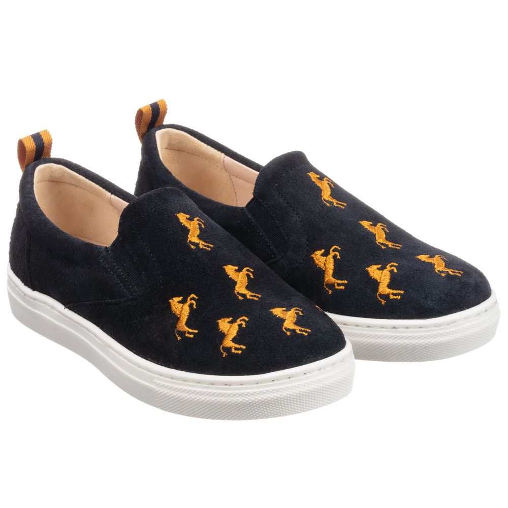 Chloé - Blue Suede Slip-On Trainers | Childrensalon