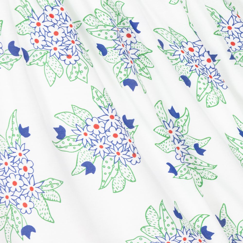 Chloé-Blue & White Floral Silk Skirt | Childrensalon Outlet