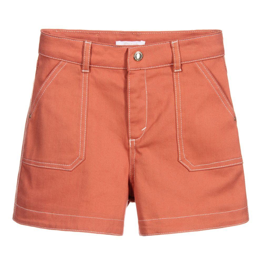 Chloé - Dark Pink Cotton Shorts | Childrensalon