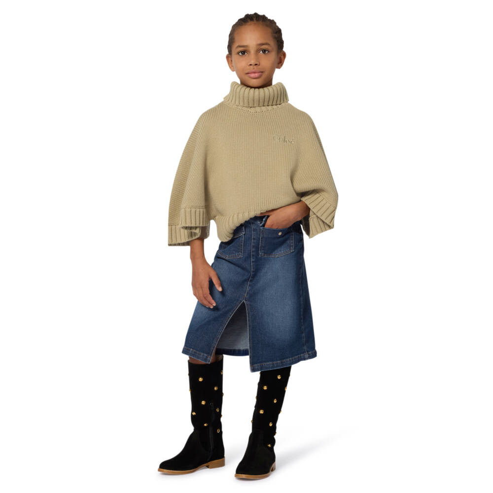 Chloé-سويتر كاب قطني بيج للبنات | Childrensalon Outlet