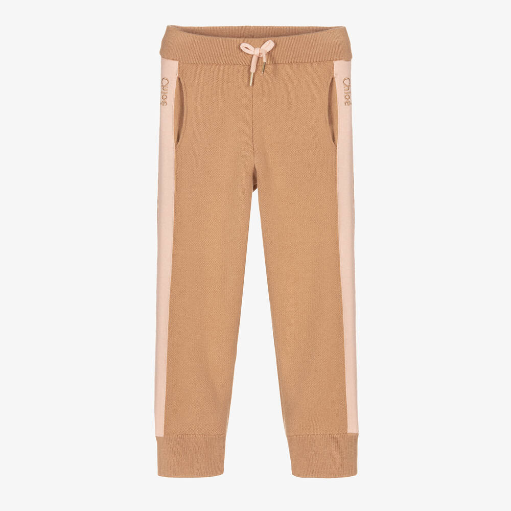 Chloé - Bas jogging coton beige Fille | Childrensalon