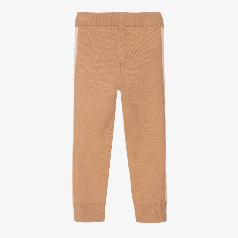 Chloe Girls Beige Cotton Knit Joggers