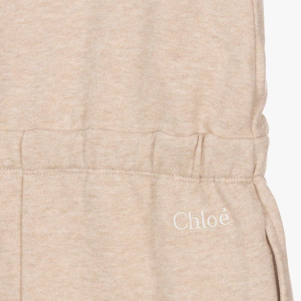 Chloé-Girls Beige Cotton Ribbon Playsuit | Childrensalon Outlet