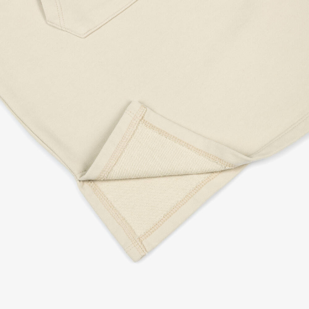 Chloé-Girls Beige Cotton Sweatshirt Dress with Logo Print | Childrensalon Outlet