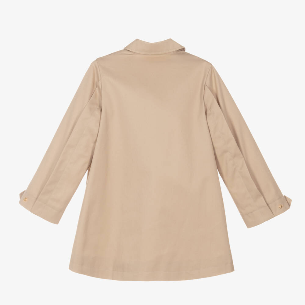 Chloé-Girls Beige Cotton Twill Overcoat | Childrensalon Outlet