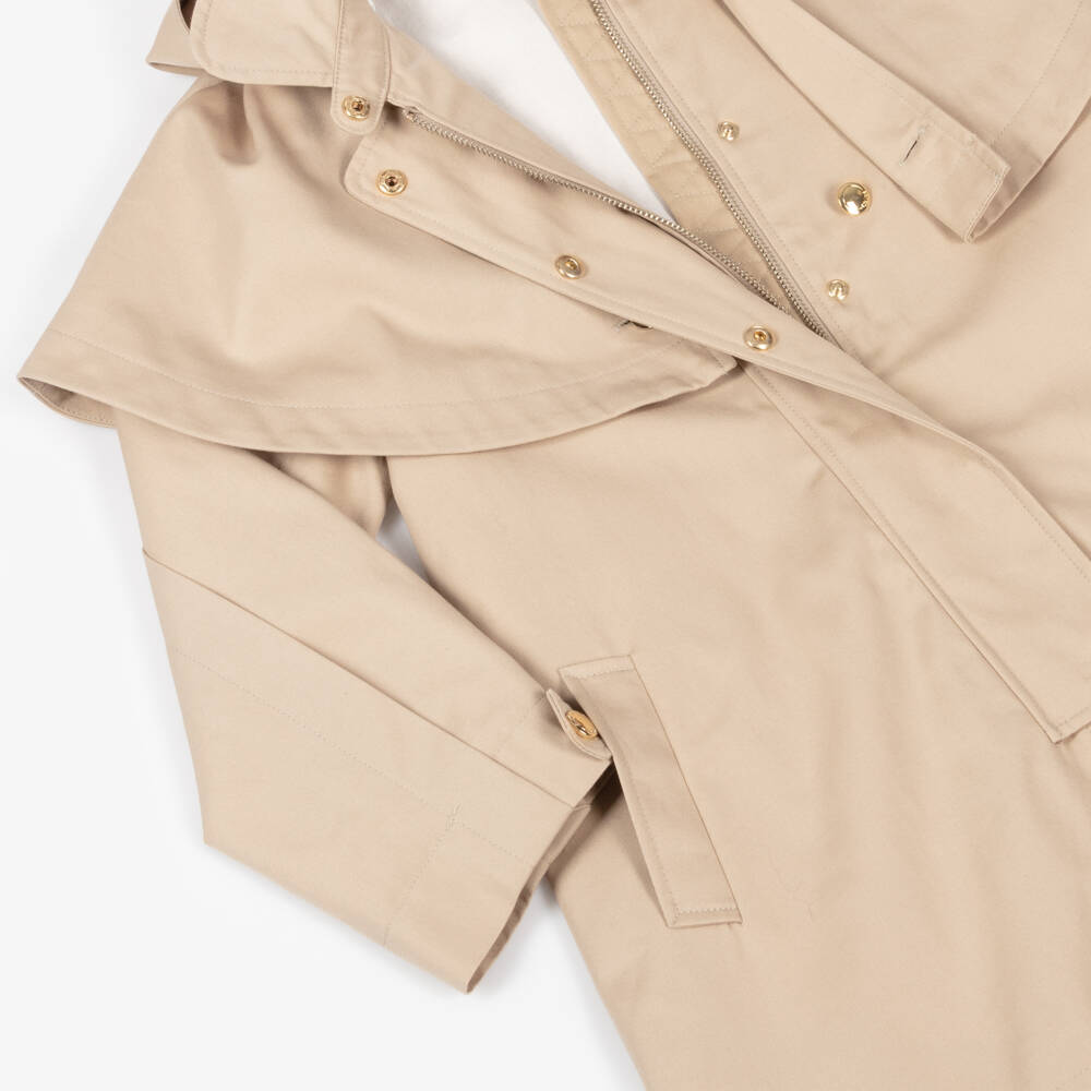 Chloé-Girls Beige Cotton Twill Overcoat | Childrensalon Outlet