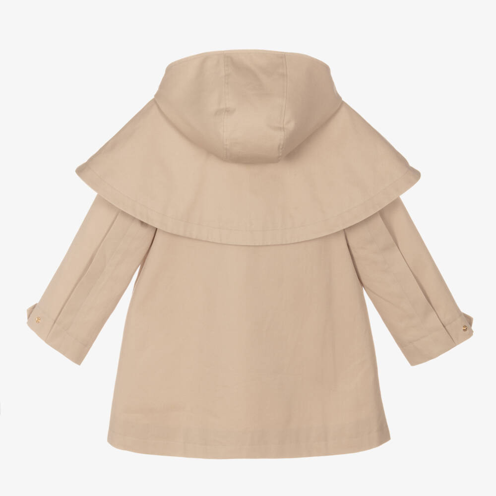 Chloé-Girls Beige Cotton Twill Overcoat | Childrensalon Outlet