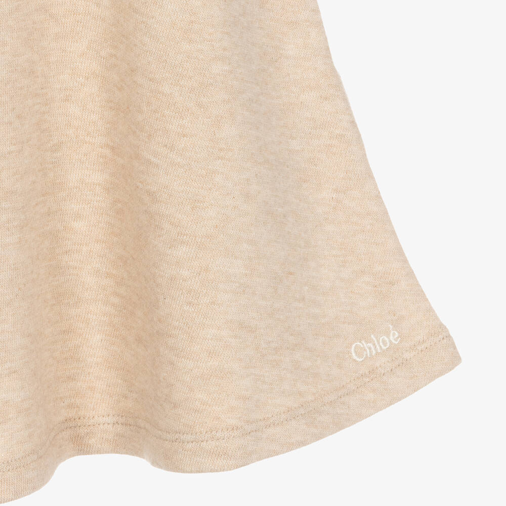 Chloé-Бежевое платье из джерси с вырезами | Childrensalon Outlet