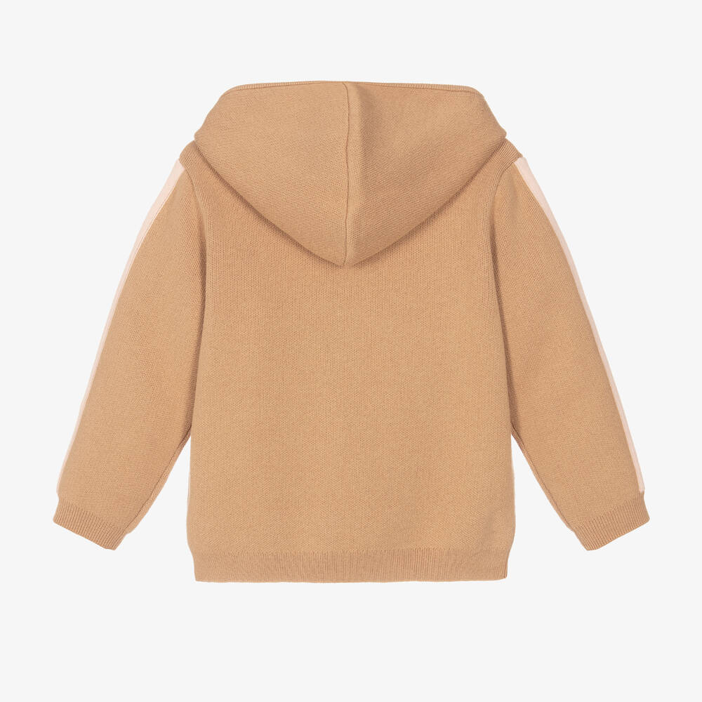 Chloé-Girls Beige Knit Zip-Up Hoodie | Childrensalon Outlet