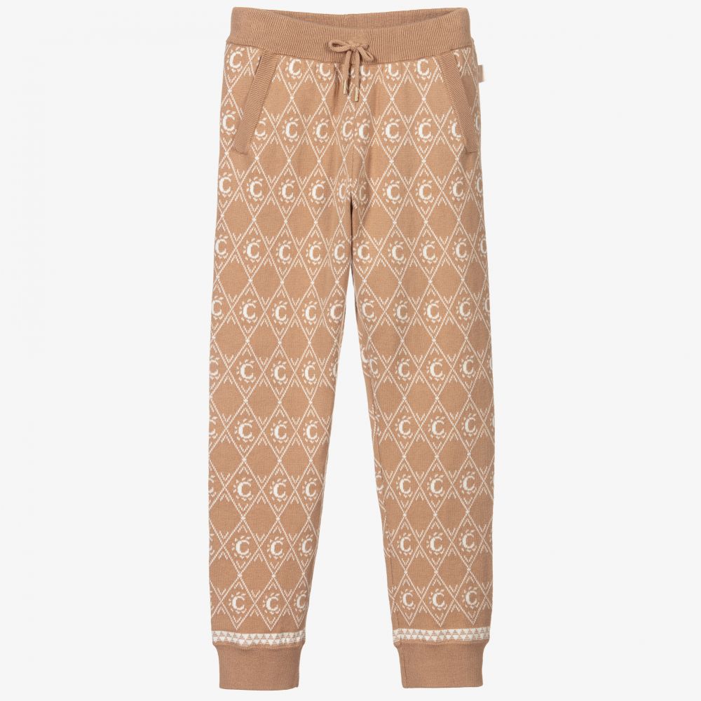 Girls beige joggers sales