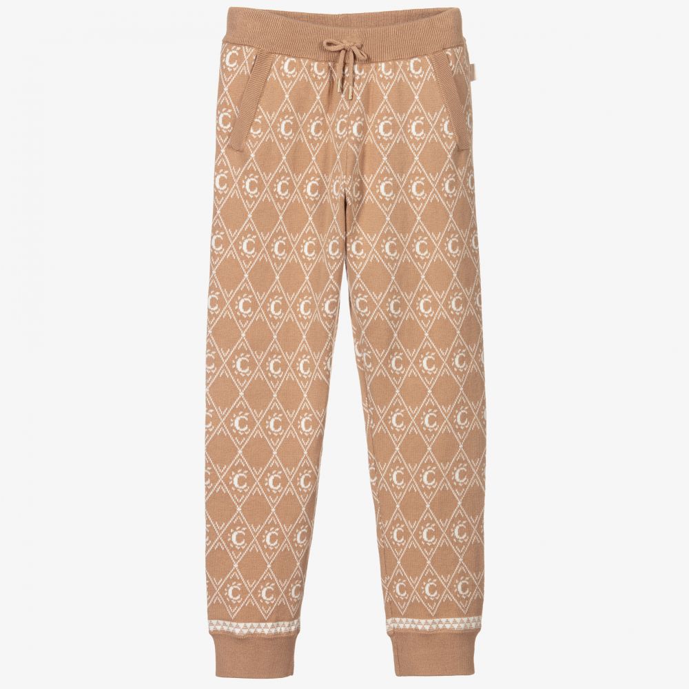 Chloé - Beige Strick-Jogginghose | Childrensalon