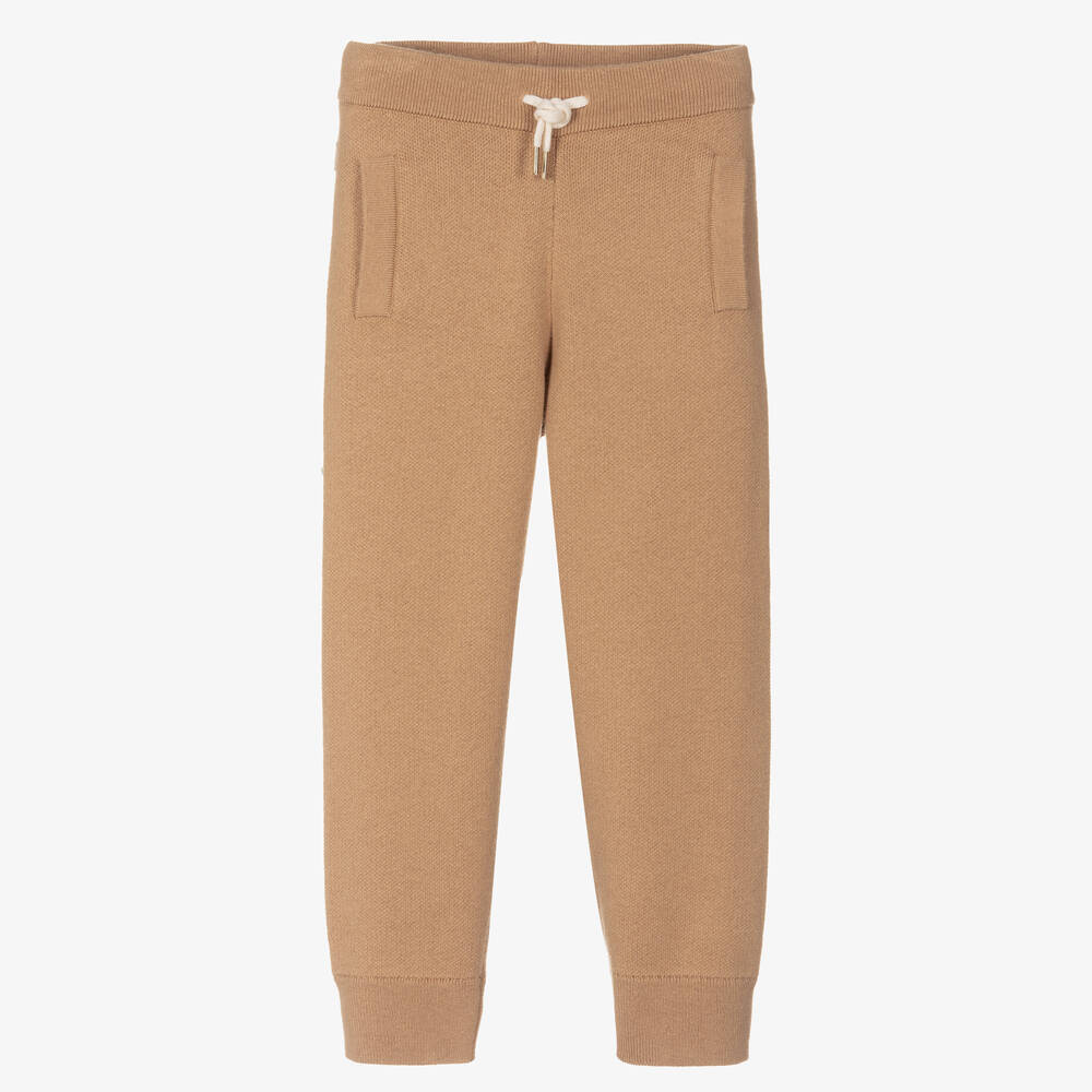 Chloé - Girls Beige Knitted Joggers | Childrensalon