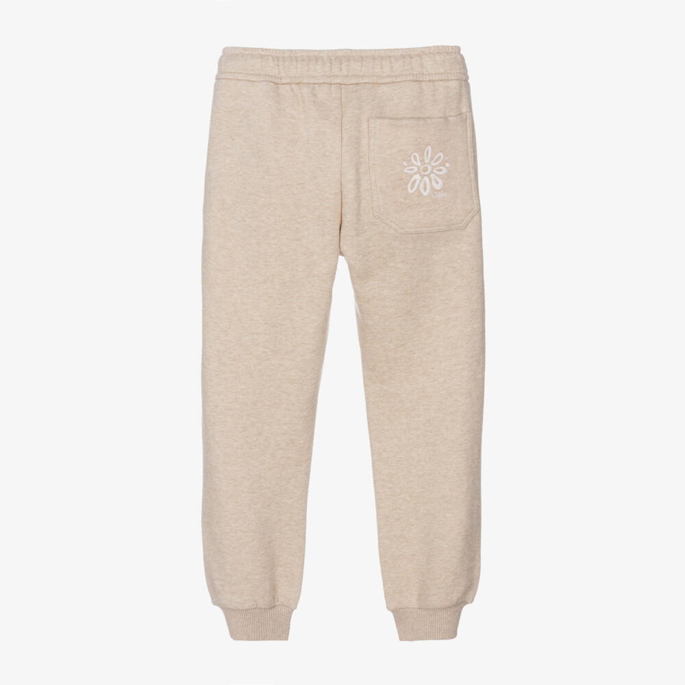 Chloé-Girls Beige Organic Cotton Trousers | Childrensalon Outlet
