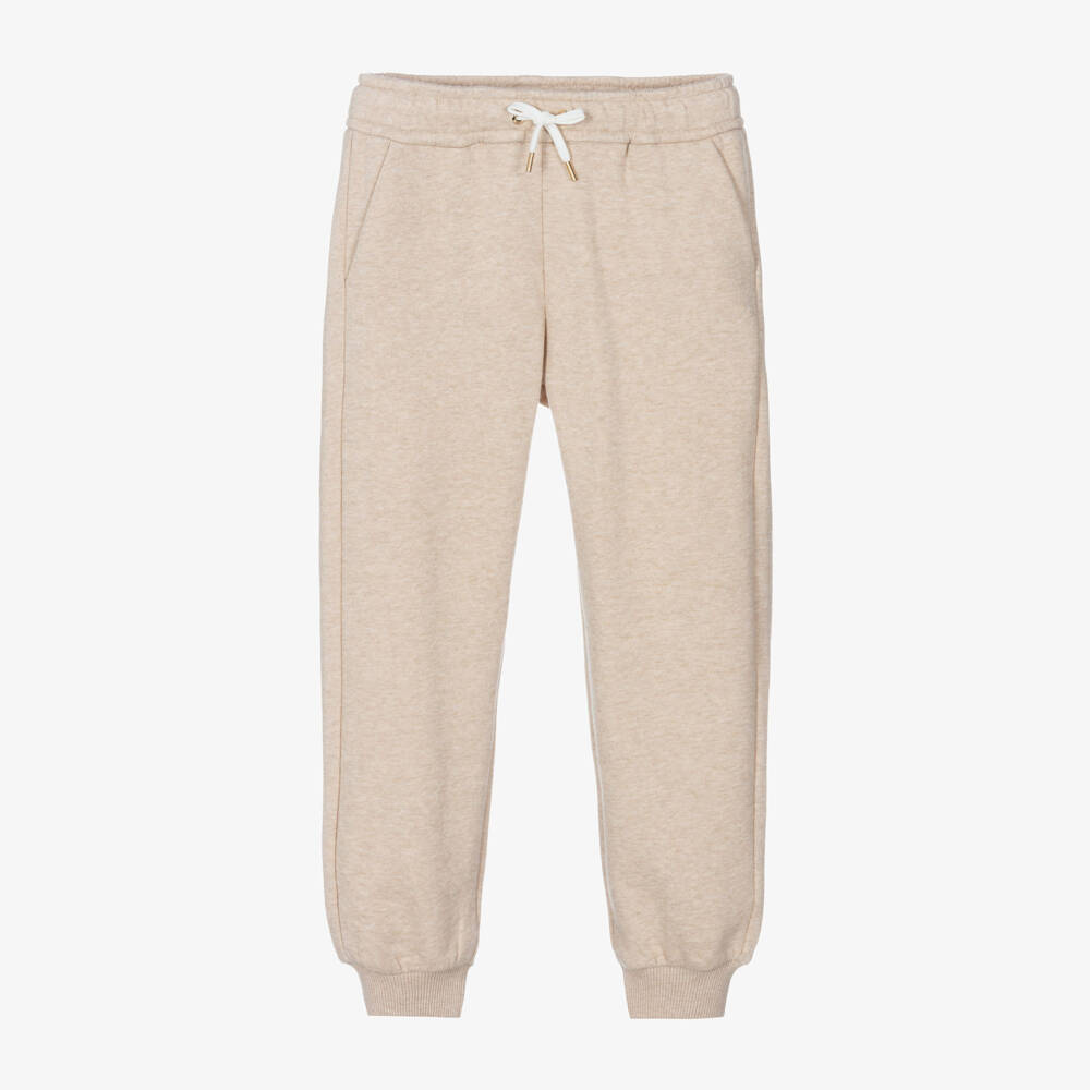 Chloé-Girls Beige Organic Cotton Trousers | Childrensalon Outlet