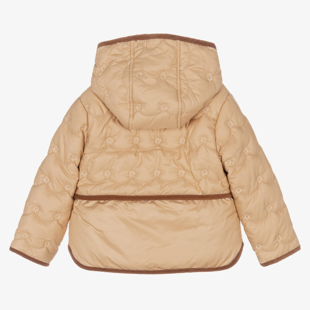 Chloé-Girls Beige Quilted Floral Jacket | Childrensalon Outlet