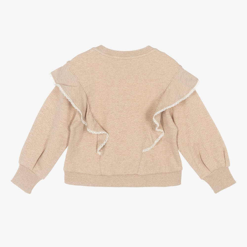 Chloé-Бежевый свитшот с рюшами | Childrensalon Outlet