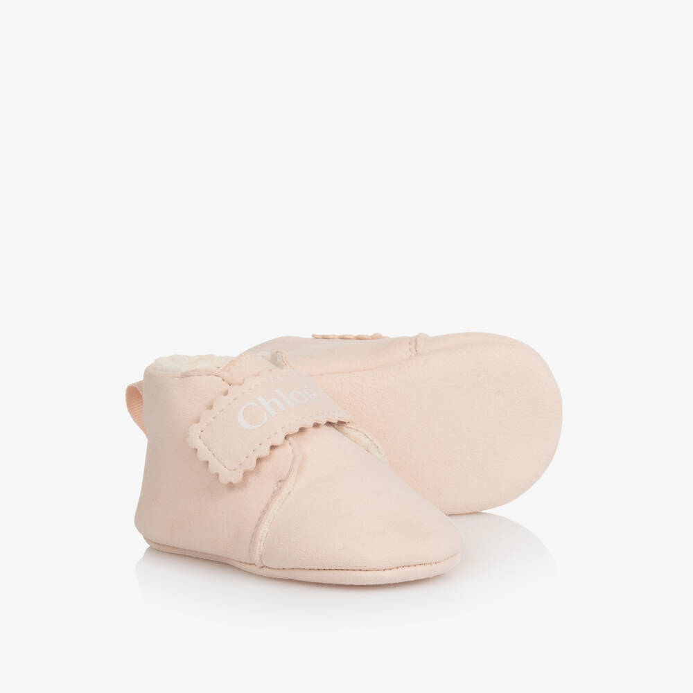 Chloé-Girls Beige Suede First Walkers | Childrensalon Outlet