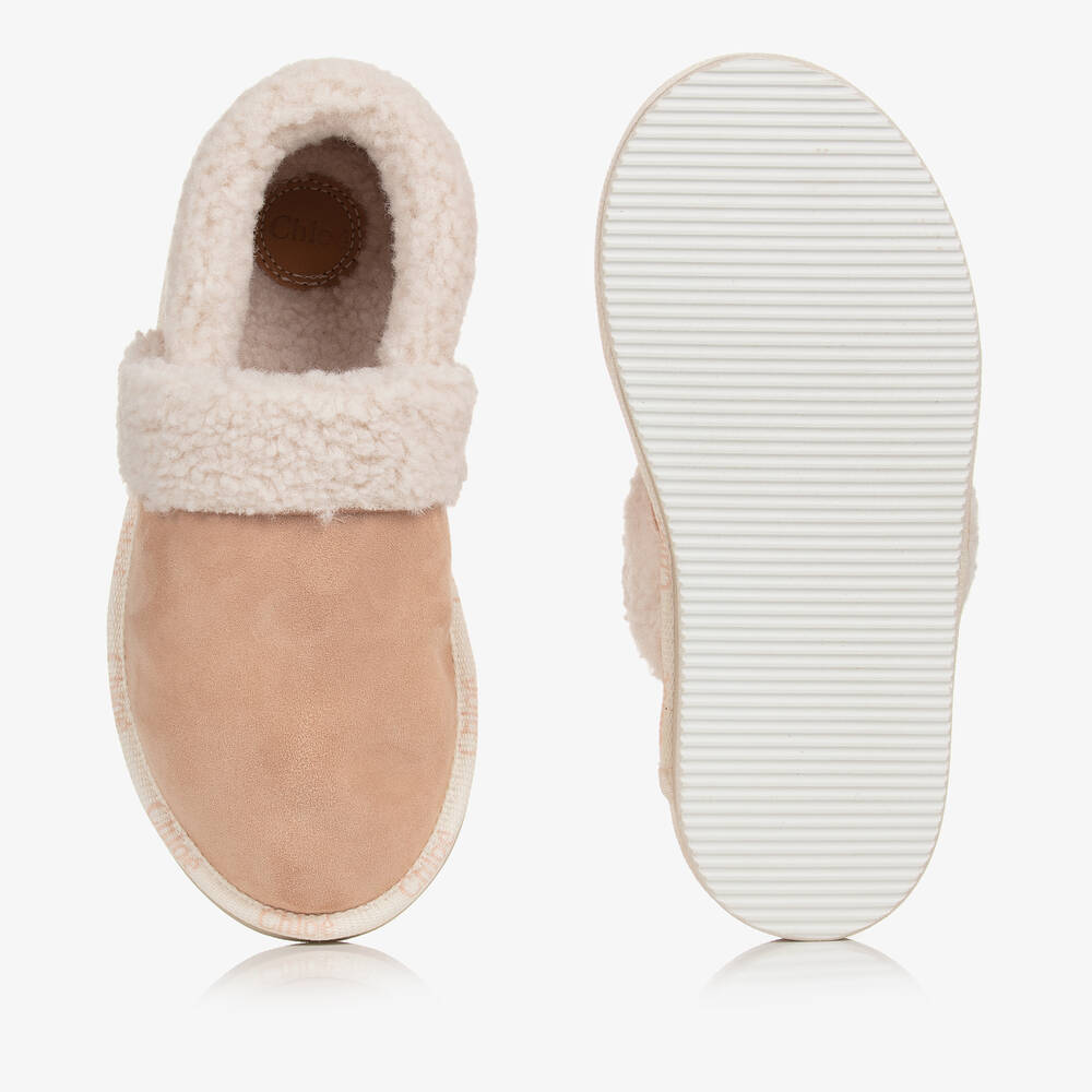 Chloé-Бежевые замшевые тапочки | Childrensalon Outlet
