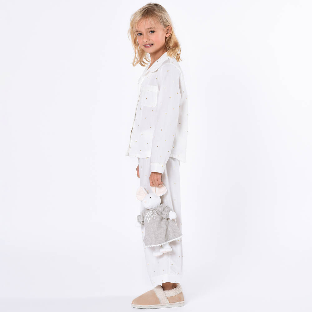 Chloé-Бежевые утепленные тапочки для девочек | Childrensalon Outlet