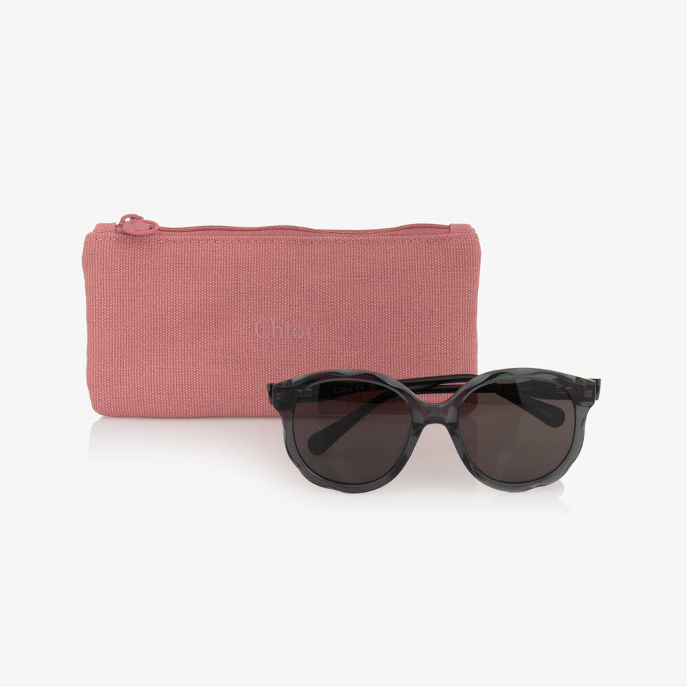Chloé-Girls Black & Grey Ripple Frame Sunglasses | Childrensalon Outlet