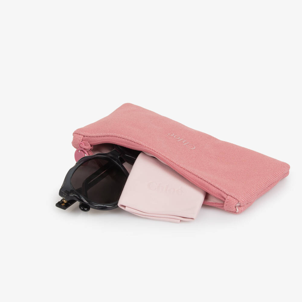 Chloé-Girls Black & Grey Ripple Frame Sunglasses | Childrensalon Outlet