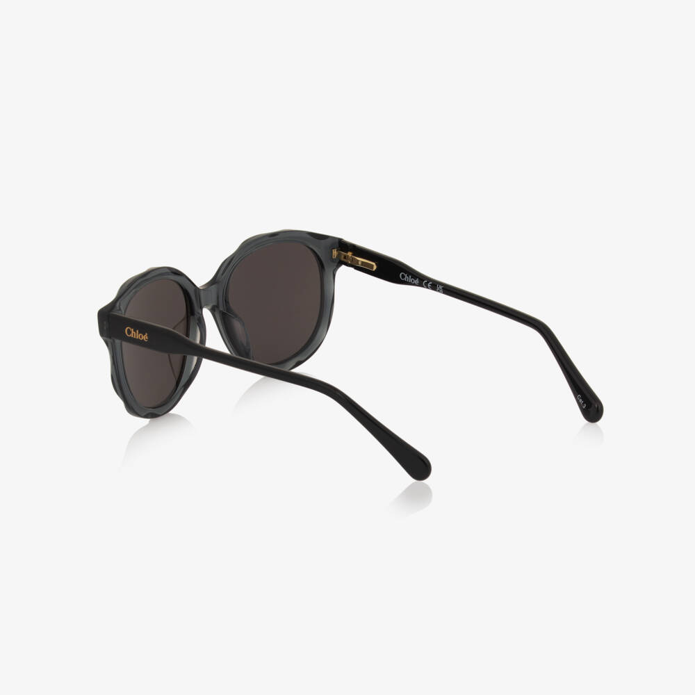 Chloé-Girls Black & Grey Ripple Frame Sunglasses | Childrensalon Outlet