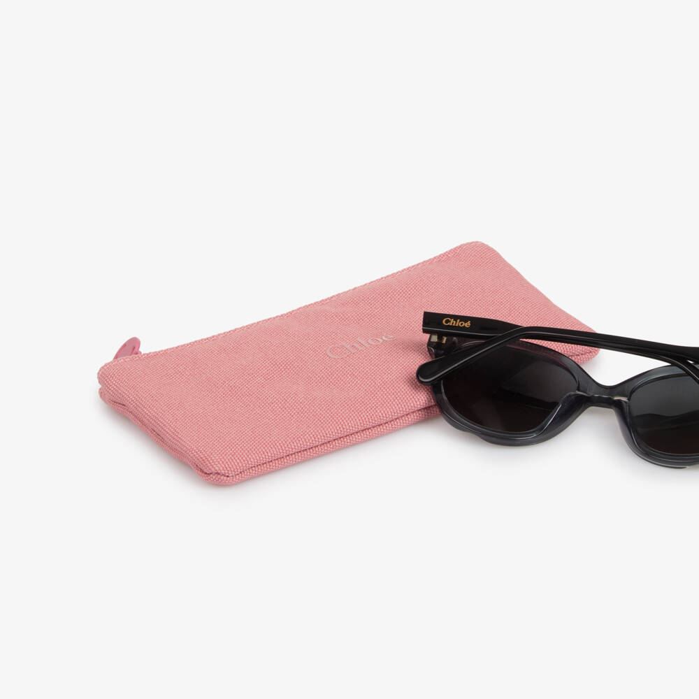 Chloé-Girls Black & Grey Ripple Frame Sunglasses | Childrensalon Outlet