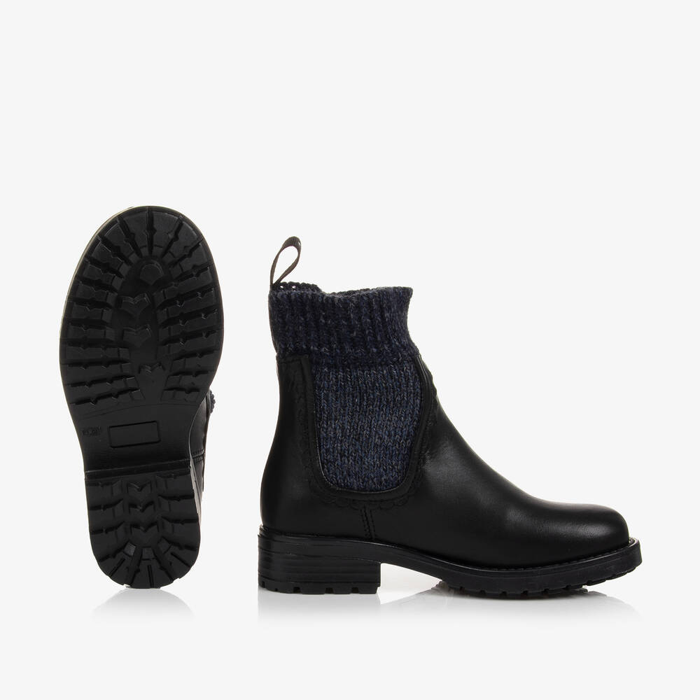 Chloé-Girls Black Leather Ankle Boots | Childrensalon Outlet