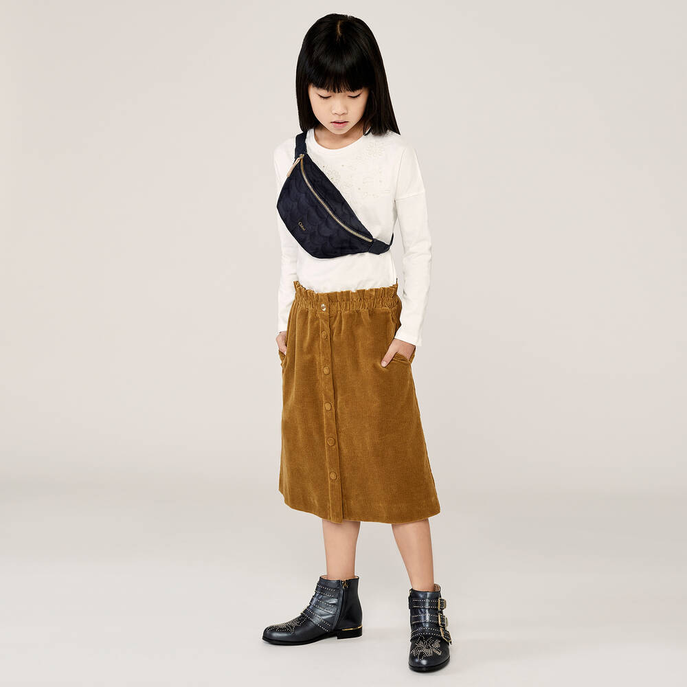 Chloé-Черные кожаные ботинки для девочек | Childrensalon Outlet