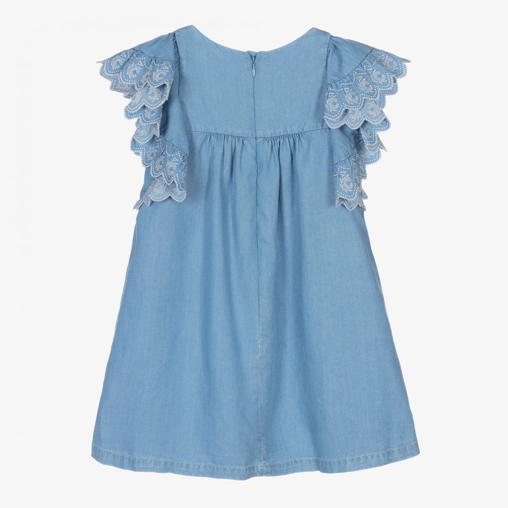Chloé-Girls Blue Chambray Dress | Childrensalon Outlet