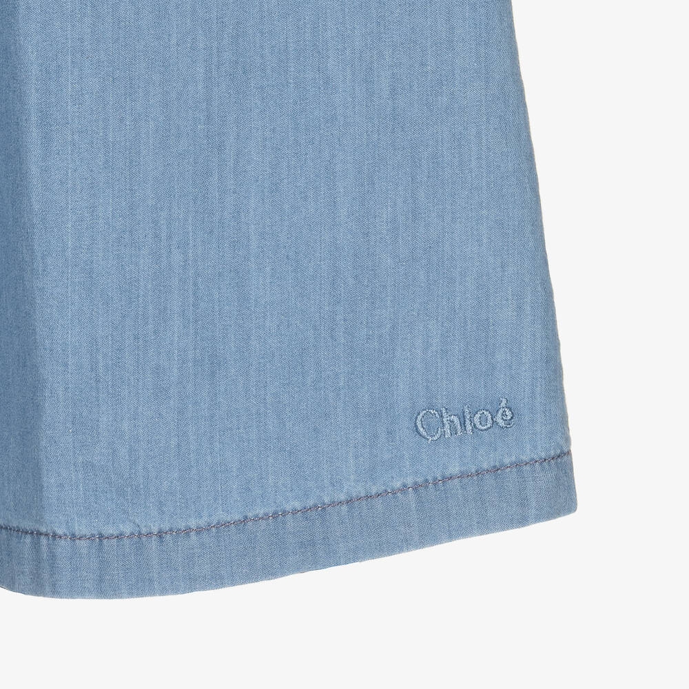 Chloé-Girls Blue Chambray Dress | Childrensalon Outlet