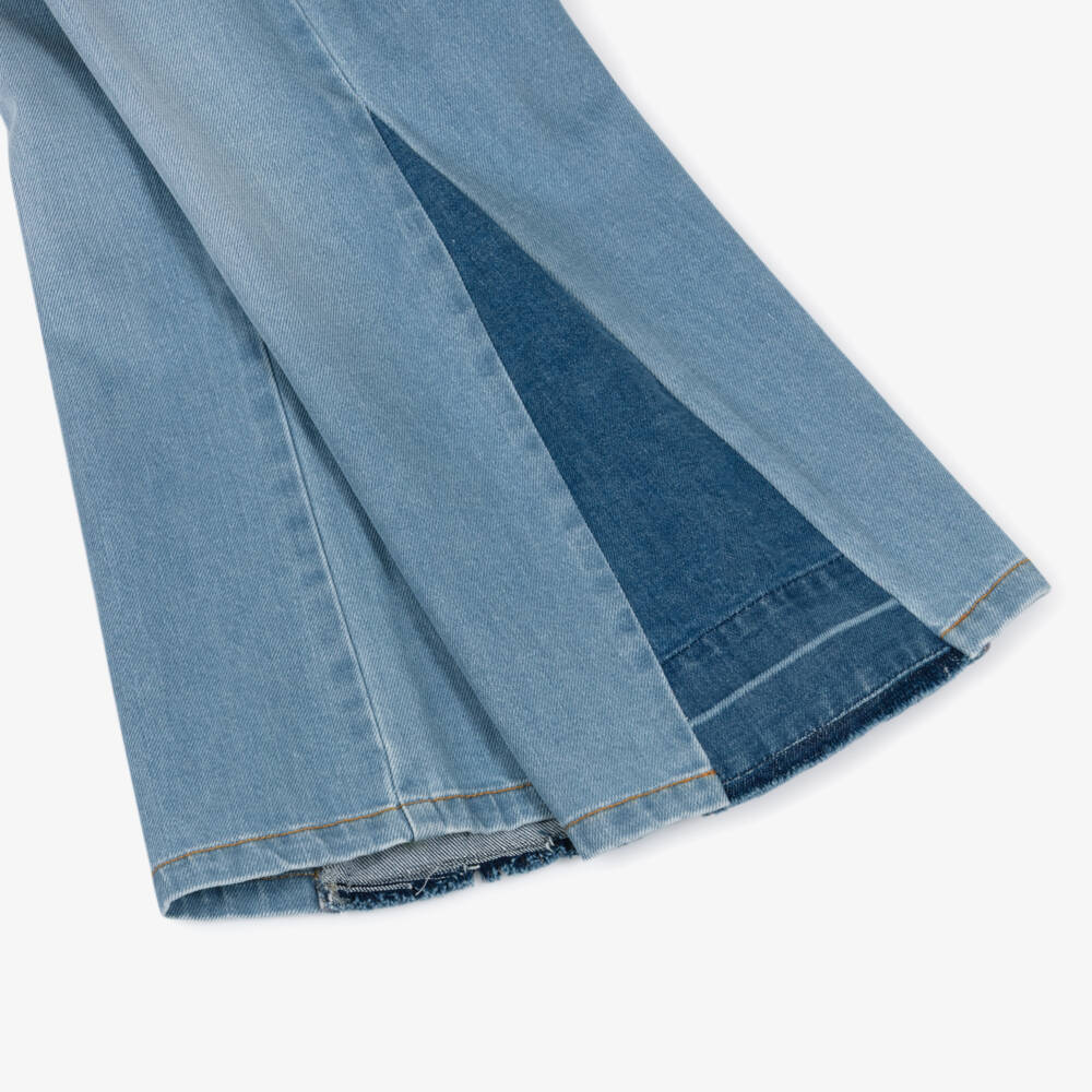 Chloé-بنطلون جينز أزرق واسع للبنات | Childrensalon Outlet