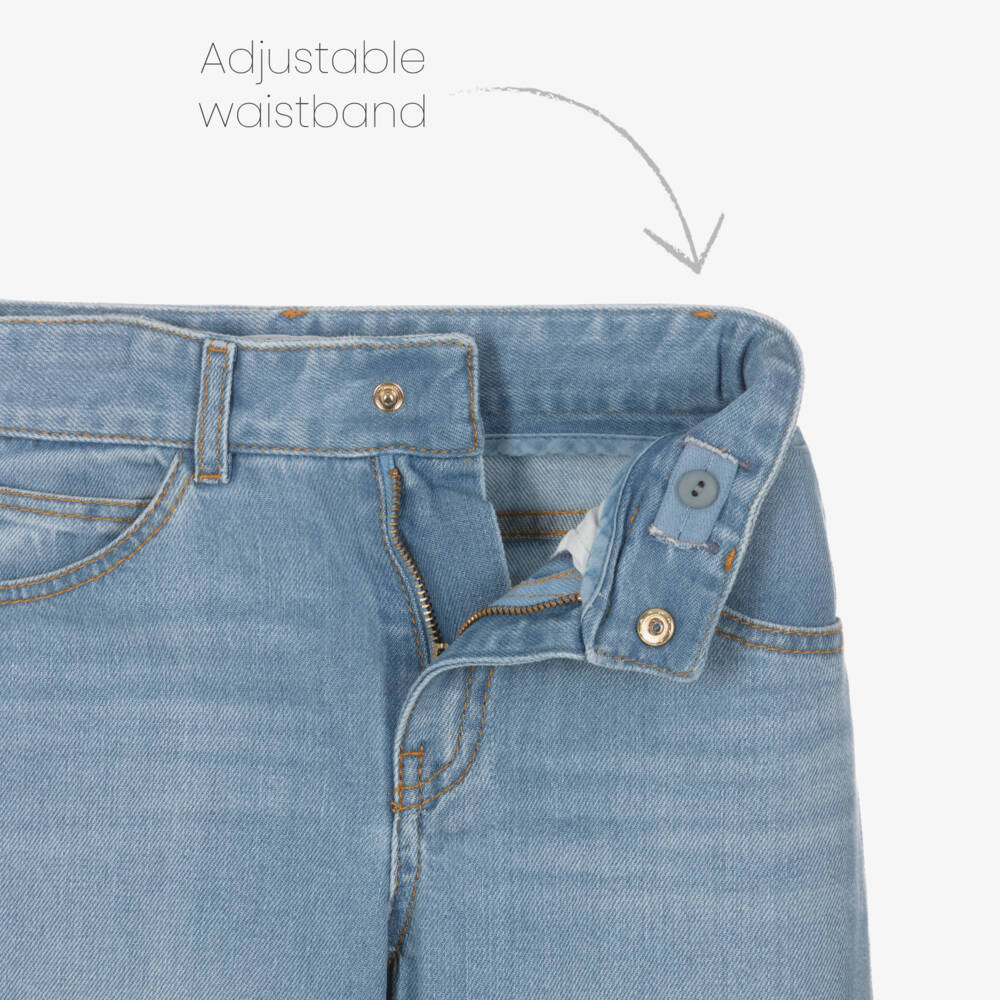 Chloé-بنطلون جينز أزرق واسع للبنات | Childrensalon Outlet