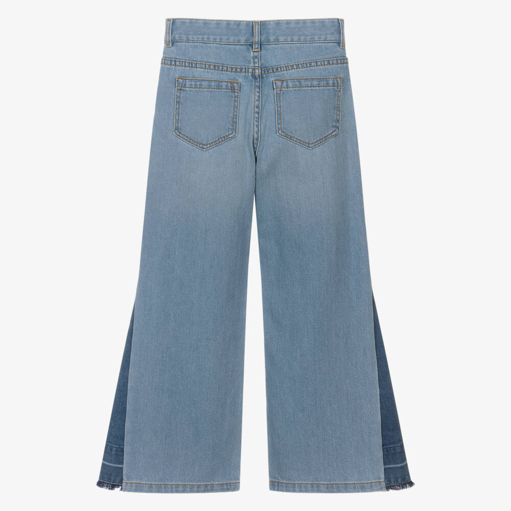 Chloé-بنطلون جينز أزرق واسع للبنات | Childrensalon Outlet