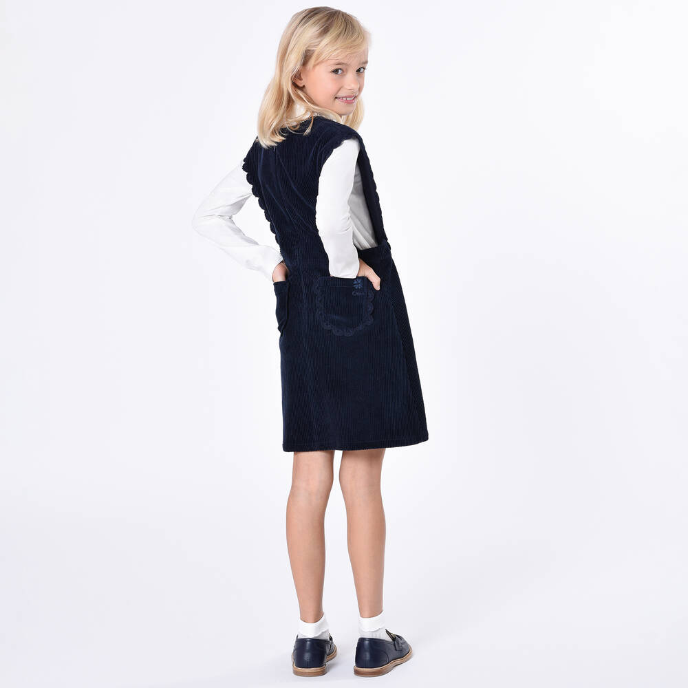 Chloé-Синий сарафан из хлопкового вельвета | Childrensalon Outlet