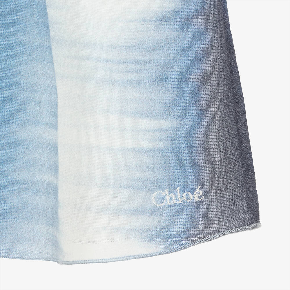 Chloé-Голубая хлопковая блузка с градиентным эффектом | Childrensalon Outlet