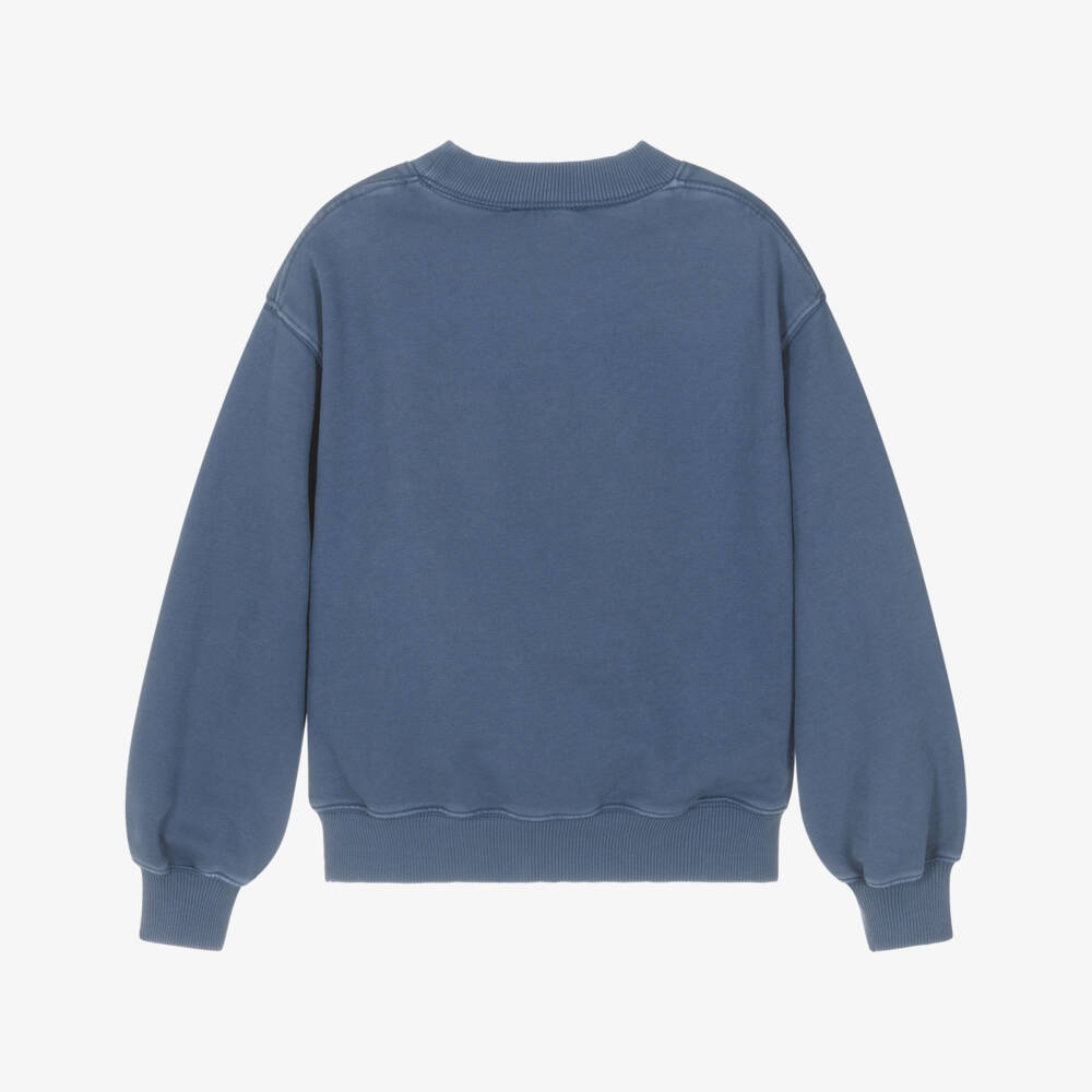 Chloé-Girls Blue Cotton Jersey Appliqué Sweatshirt | Childrensalon Outlet